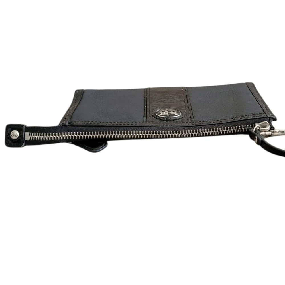 Coach Black Leather Wristlet with Signature Patch